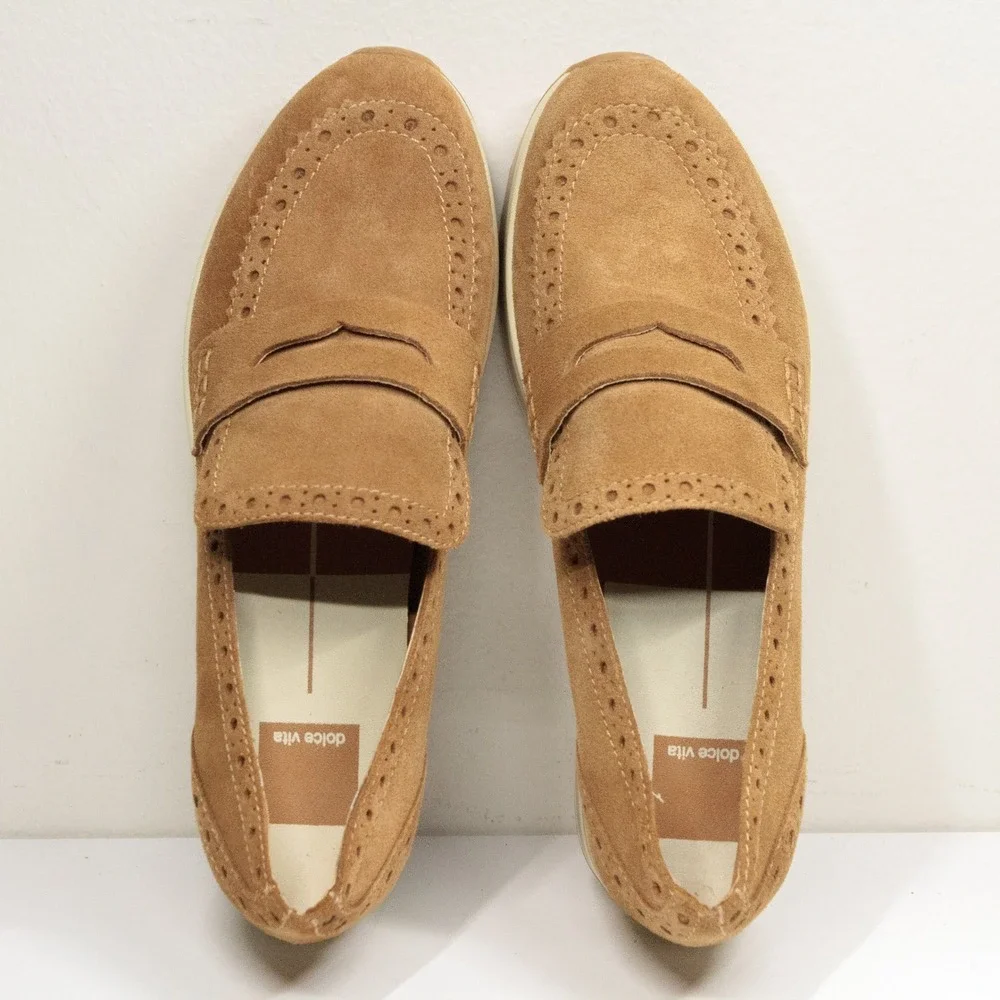 Dolce Vita Tan Platform Loafers - Picture 4 of 9
